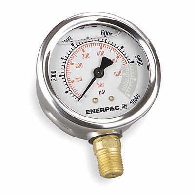 ENERPAC G2535L K4564 Pressure Gauge 0 to 10000psi 2 1/2 Dial