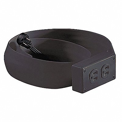 FLEXIDUCT 4EF3BLACK Covered Ext Cord 6ft 4 ft Covered Blk