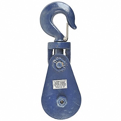 B/A PRODUCTS CO. 6I15T8 Pulley Block Swvl Hook 3/4-7/8 Rope dia