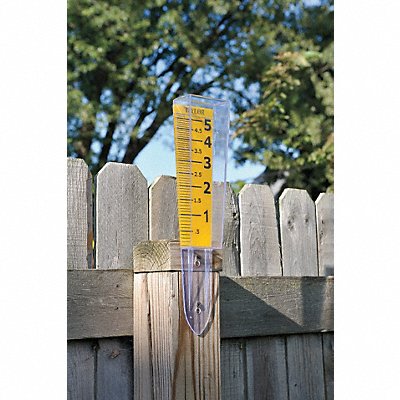 TAYLOR 270235 Rain Gauge 0 to 6 in Polycarbonate