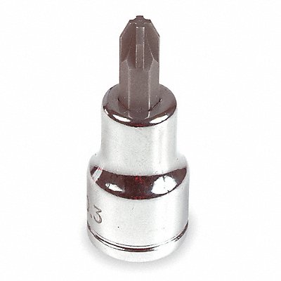 WESTWARD 3LE36 Socket Bit Steel 3/8 in TpSz #3