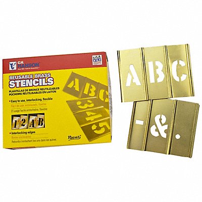 C.H. HANSON 10033 Stencil Set Letters Punctuation Brass