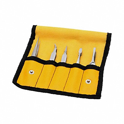 GRAINGER 18473 Tweezer Set Corrosion Resistant 5 Piece