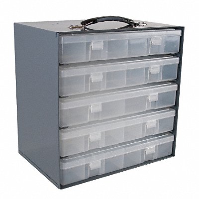 DURHAM MFG 29195 RckLgPlastComprtBx Grey Steel 13 5/16 in