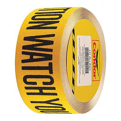 CONDOR GRAN13520 AntiSlip Tape 60 ftLx3 W BLK/Yellow 60Grit