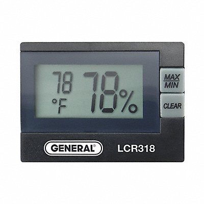 GENERAL LCR318 Indoor Digital Hygrometer 14 to 140 F