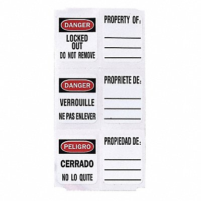 MASTER LOCK 4105701 Write On Padlock Lbe 1.25x1in Vinyl PK49