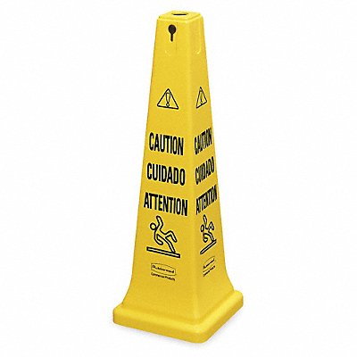RUBBERMAID COMMERCIAL PRODUCTS FG627600YEL Safety Cone Yellow HDPE 36 in H