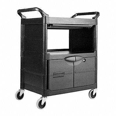 RUBBERMAID COMMERCIAL PRODUCTS FG345700BLA Utility Cart 33.63 in L Rubber