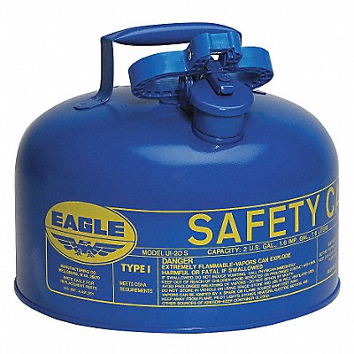EAGLE UI20SB Type I Safety Can 2 gal Blue 9-1/2In H