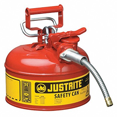 JUSTRITE 7210120 Type II Safety Can Red 10-1/2 in H