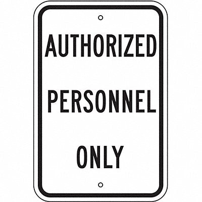 LYLE PPR00112HA Rflctv Auth Personnel Sign 18x12in Alum