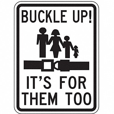 LYLE SB01118HA Buckle Up Traffic Sign 24 x 18