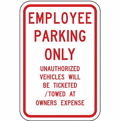 LYLE RP022RW12HA Employee Parking Sign 18 x 12