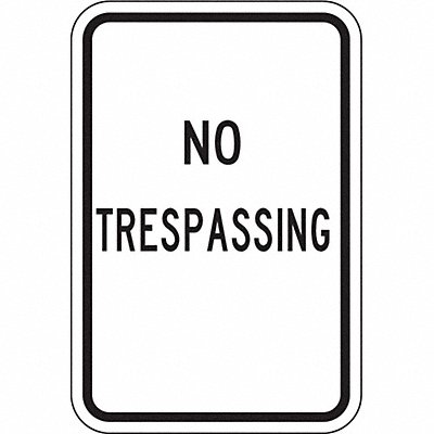 LYLE NT005BW12HA Rflctv No Trespassing Sign 18x12in Alum