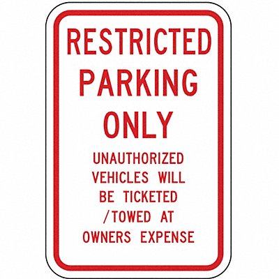 LYLE RP065RW12HA Tow Zone No Parking Sign 18 x 12