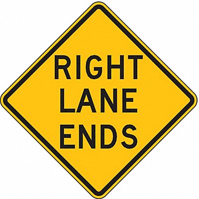 LYLE W91R24HA Right Lane Ends Traffic Sign 24 x 24