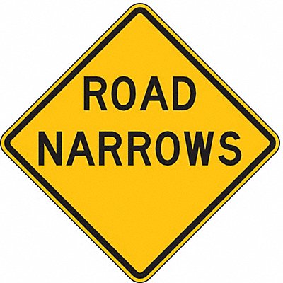 LYLE W5130HA Road Narrows Traffic Sign 30 x 30