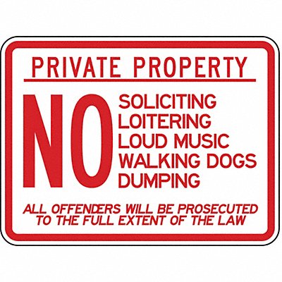 LYLE 373H392418 Rflctv No Trespassing Sign 18x24in Alum