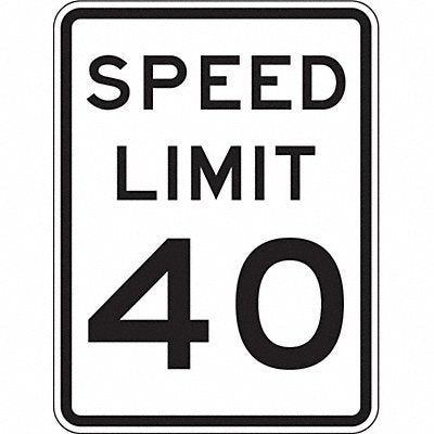 LYLE R214018HA Speed Limit 40 Traffic Sign 24 x 18