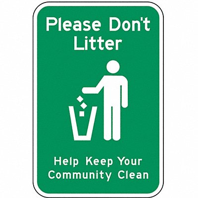 LYLE DL02112HA Reflective Litter Sign 18x12in Aluminum
