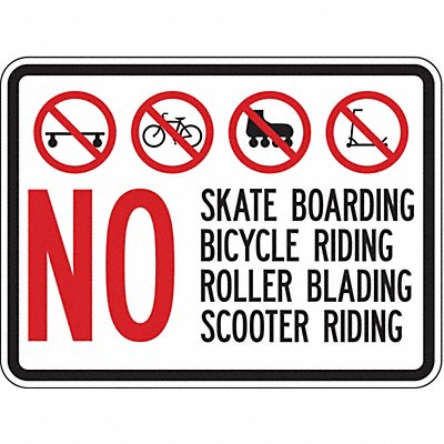 LYLE BI02324HA Rflctv No Skateboards Sign 18x24in Alum