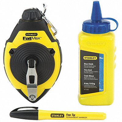 STANLEY 47681L Chalk Line Reel Set 3 PC w/Chalk 100 Ft
