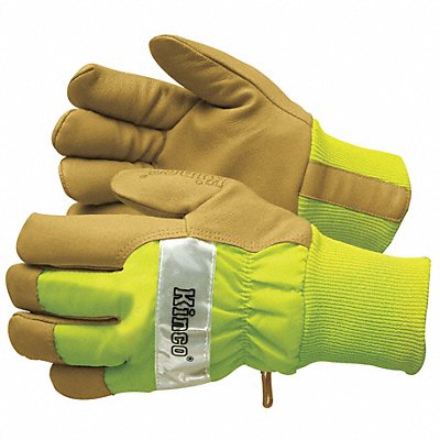 KINCO 1939KWL Leather Gloves Insulated Lime Green L PR