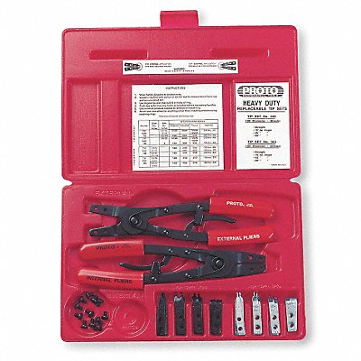 PROTO J361 Retaining Ring Plier Set 0 to 90Deg 18pc