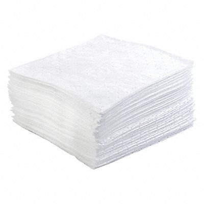 BRADY SPC ABSORBENTS OP50 Absorb Pad Oil Based Liquids White PK50