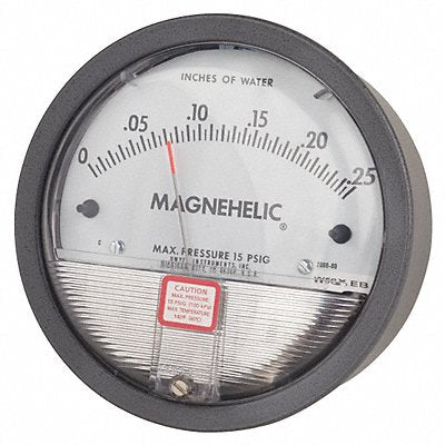 DWYER 200000 Pressure Gauge 0 to 0.25 In H2O
