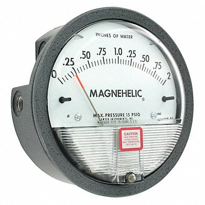 DWYER 2002 Pressure Gauge 0 to 2 In H2O