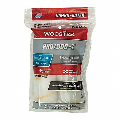 WOOSTER RR302412 Mini Rollers 4 1/2 L 3/8 Nap Woven PK2