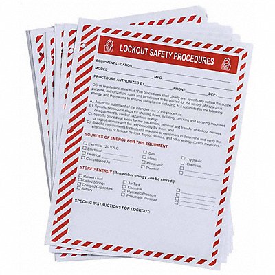 BRADY LOSF5 Lockout Procedure Forms 3-hole PK25