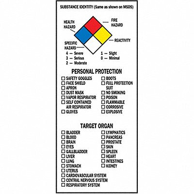 BRADY 99197 NFPA Label 8 In.H Paper 3 In.W PK500