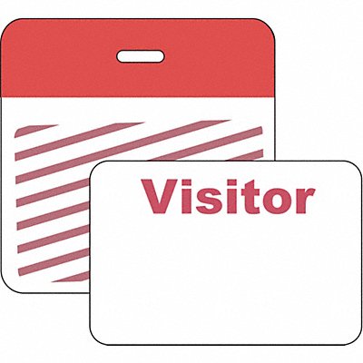 BRADY 95648 Clip/Badge 1 Week Red/White PK500