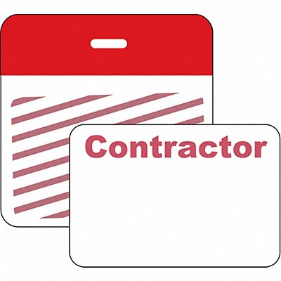 BRADY 95653 Clip/Badge 1 Day Red/White PK500
