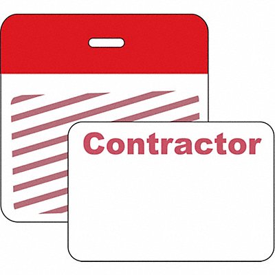BRADY 95658 Clip/Badge 1 Week Red/White PK500