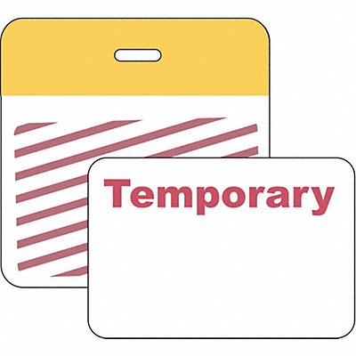 BRADY 95665 Clip/Badge 1 Day Yellow/White PK500