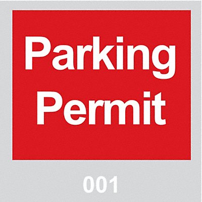 BRADY 95200 Parking Permits Windshield Red PK100