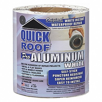 QUICK ROOF WQR625 White Repair Prod Asphalt L 25 x W .5 Ft