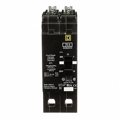 SQUARE D EDB24070 Circuit Breaker 70A Bolt On 277/480V 2P