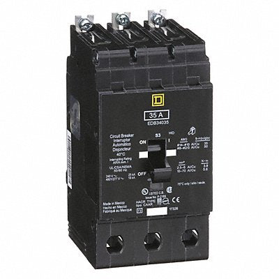 SQUARE D EDB34035 Circuit Breaker 35A Bolt On 277/480V 3P