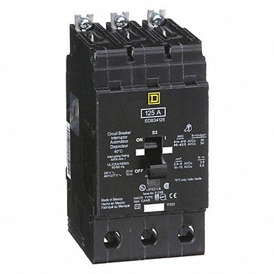 SQUARE D EDB34125 Circuit Breaker 125A Bolt On 277/480V 3P