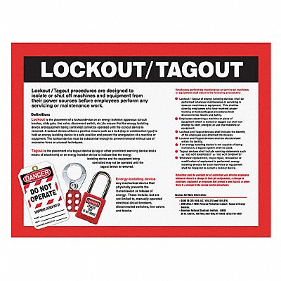 ACCUFORM SP124479L Safety Poster 17 in x 22 in Plastic