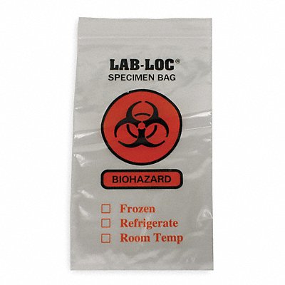 GRAINGER LAB20610 Transfer Bag 10 in L 6in W CLR PK1000