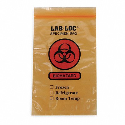 GRAINGER LAB20609OE Transfer Bag 9 in L 6 in W ORG PK1000