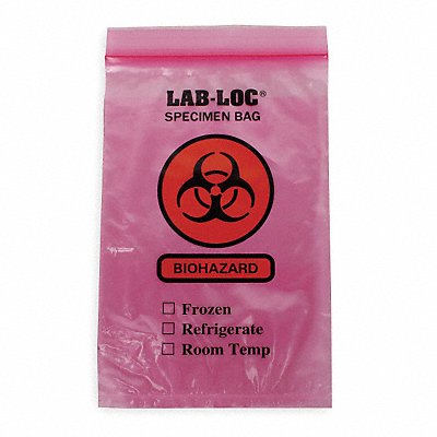 GRAINGER LAB20609RE Transfer Bag 9 in L 6 inW Red PK1000