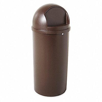 RUBBERMAID COMMERCIAL PRODUCTS FG816088BRN Garbage Can Round 15 gal Brown