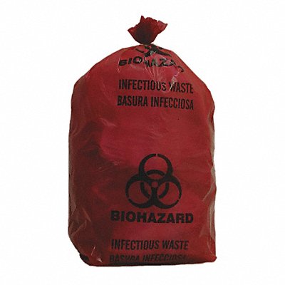 GRAINGER 3UAF3 Biohazard Bags 3 gal Red PK200
